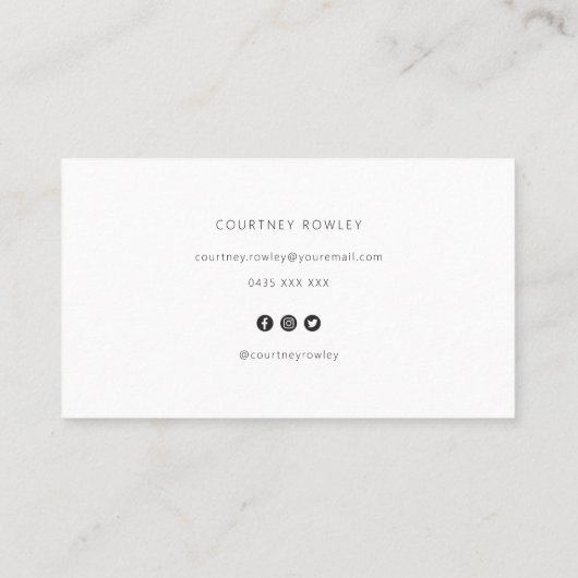 Modern minimalist professional business card 名刺 (裏面)