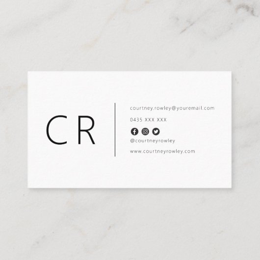 Modern minimalist professional business card 名刺 (裏面)