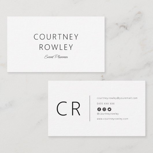 Modern minimalist professional business card 名刺 (正面/裏面)
