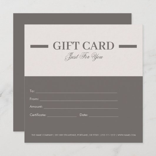 Modern Minimalist Professional Gift Certificates (正面/裏面)