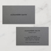 Modern minimalist professional gray metal style 名刺 (正面/裏面)