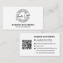 Modern Minimalist Professional Logo QR Code 名刺
