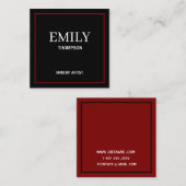 Modern Minimalist Professional Makeup Artist Black スクエア名刺 (正面/裏面)