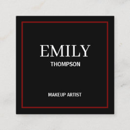Modern Minimalist Professional Makeup Artist Black スクエア名刺