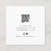 Modern Minimalist Professional Photo QR Code   スクエア名刺 (裏面)