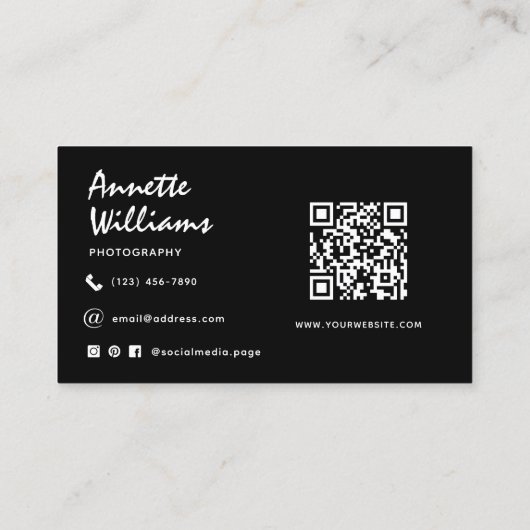 Modern Minimalist Professional Photographer  名刺 (裏面)