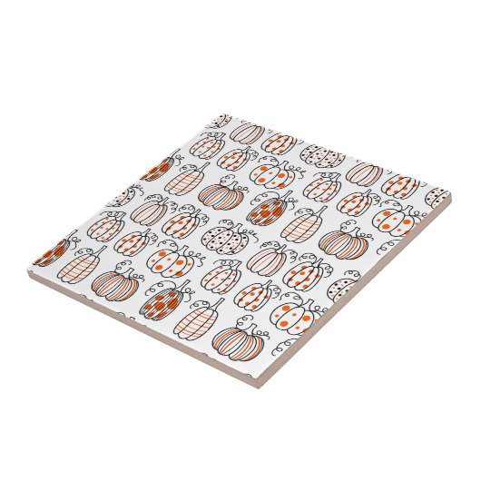 Modern Minimalist Pumpkin – Orange Abstract タイル (側面)