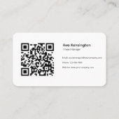 Modern Minimalist QR Code 名刺 (裏面)