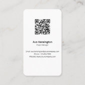 Modern Minimalist QR Code Business Card Custom 名刺 (裏面)