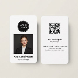 Modern Minimalist QR Code Business Card Custom 名刺