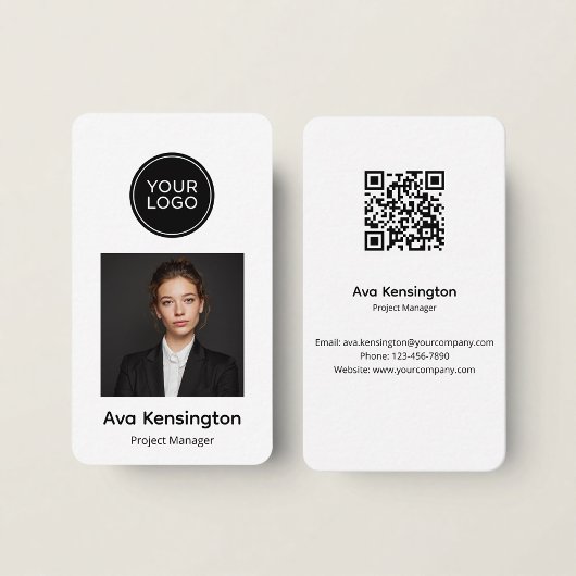 Modern Minimalist QR Code Business Card Custom 名刺