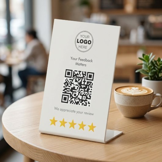 Modern Minimalist QR Code Customer Feedback 台座サイン