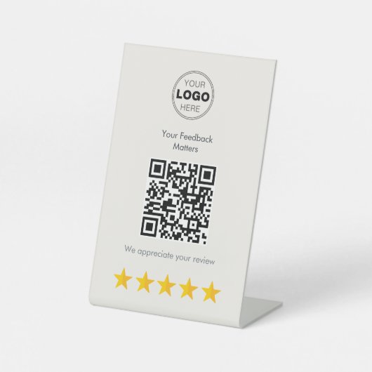 Modern Minimalist QR Code Customer Feedback 台座サイン (正面)