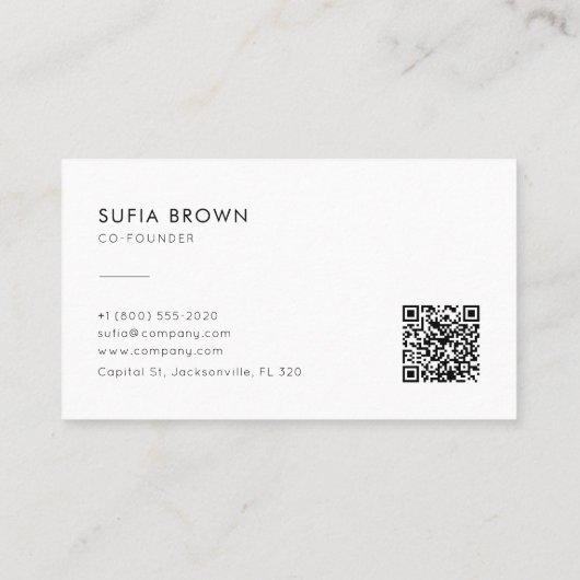 Modern Minimalist QR Code Logo 名刺 (裏面)