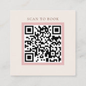Modern Minimalist QR Code Makeup Artist スクエア名刺 (裏面)