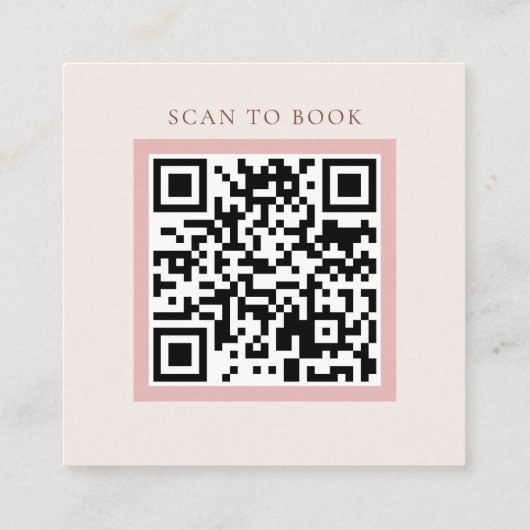Modern Minimalist QR Code Makeup Artist スクエア名刺 (裏面)