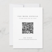 Modern Minimalist QR Code Photo Budget Wedding セーブザデート (裏面)