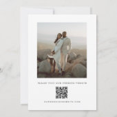 Modern Minimalist QR Code Photo Wedding セーブザデート (裏面)