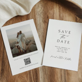 Modern Minimalist QR Code Photo Wedding セーブザデート