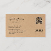 Modern Minimalist QR Code Rustic Kraft Paper Print 名刺 (裏面)