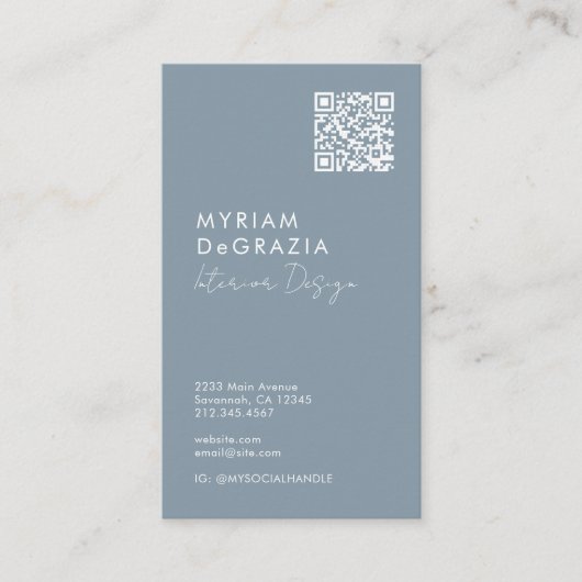 Modern Minimalist QR Code Script Business Logo 名刺 (正面)