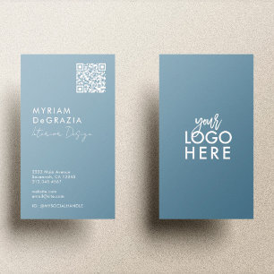 Modern Minimalist QR Code Script Business Logo 名刺