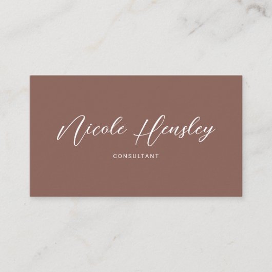 Modern Minimalist QR Code Terracotta 名刺 (正面)