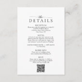 Modern Minimalist Qr Code Wedding Details エンクロージャーカード (正面)