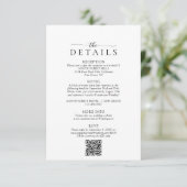 Modern Minimalist Qr Code Wedding Details エンクロージャーカード (スタンド正面)