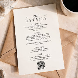 Modern Minimalist Qr Code Wedding Details エンクロージャーカード