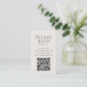 Modern Minimalist QR Code Wedding RSVP Card エンクロージャーカード (スタンド正面)