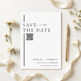 Modern Minimalist QR Code Wedding Website セーブザデート