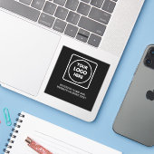 Modern Minimalist QR Logo Business Promo label シール (ノートパソコンとiPhone)