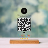 Modern Minimalist QR Review Display feedback アクリルサイン (ニュートラル)
