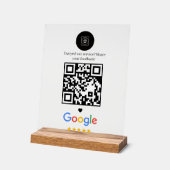 Modern Minimalist QR Review Display feedback アクリルサイン (傾斜)