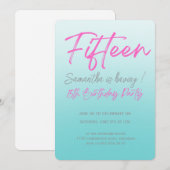 Modern Minimalist Quinceañera 15th Birthday 招待状 (正面/裏面)