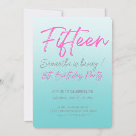 Modern Minimalist Quinceañera 15th Birthday 招待状