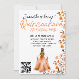 Modern Minimalist Quinceañera 15th Birthday 招待状