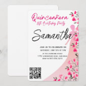 Modern Minimalist Quinceañera 15th Birthday 招待状 (正面/裏面)