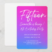 Modern Minimalist Quinceañera 15th Birthday 招待状 (正面/裏面)