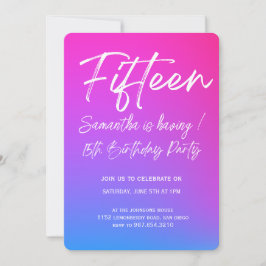 Modern Minimalist Quinceañera 15th Birthday 招待状