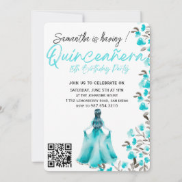 Modern Minimalist Quinceañera 15th Birthday 招待状