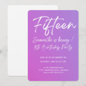 Modern Minimalist Quinceañera 15th Birthday 招待状 (正面/裏面)