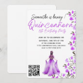 Modern Minimalist Quinceañera 15th Birthday 招待状 (正面/裏面)