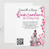 Modern Minimalist Quinceañera 15th Birthday 招待状 (正面/裏面)