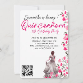 Modern Minimalist Quinceañera 15th Birthday 招待状