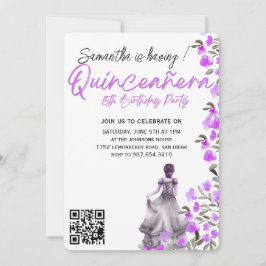 Modern Minimalist Quinceañera 15th Birthday 招待状