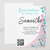 Modern Minimalist Quinceañera 15th Birthday 招待状 (正面/裏面)