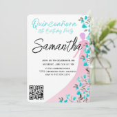 Modern Minimalist Quinceañera 15th Birthday 招待状 (スタンド正面)