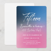 Modern Minimalist Quinceañera 15th Birthday 招待状 (正面/裏面)